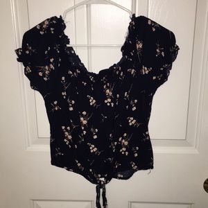 Navy off-the-shoulder top